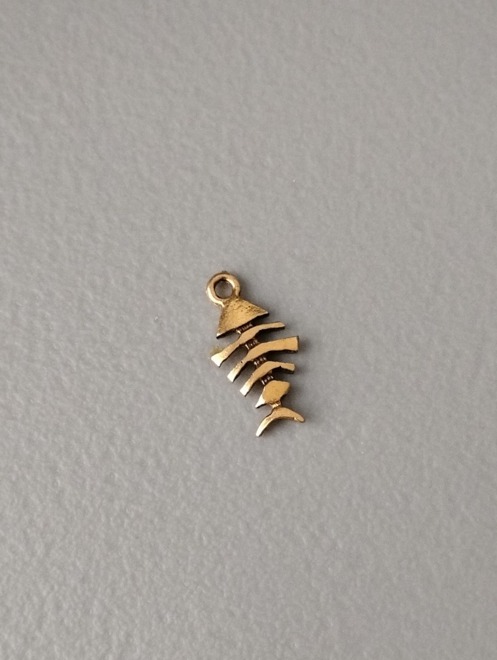 Gold Fish Bone Charm
